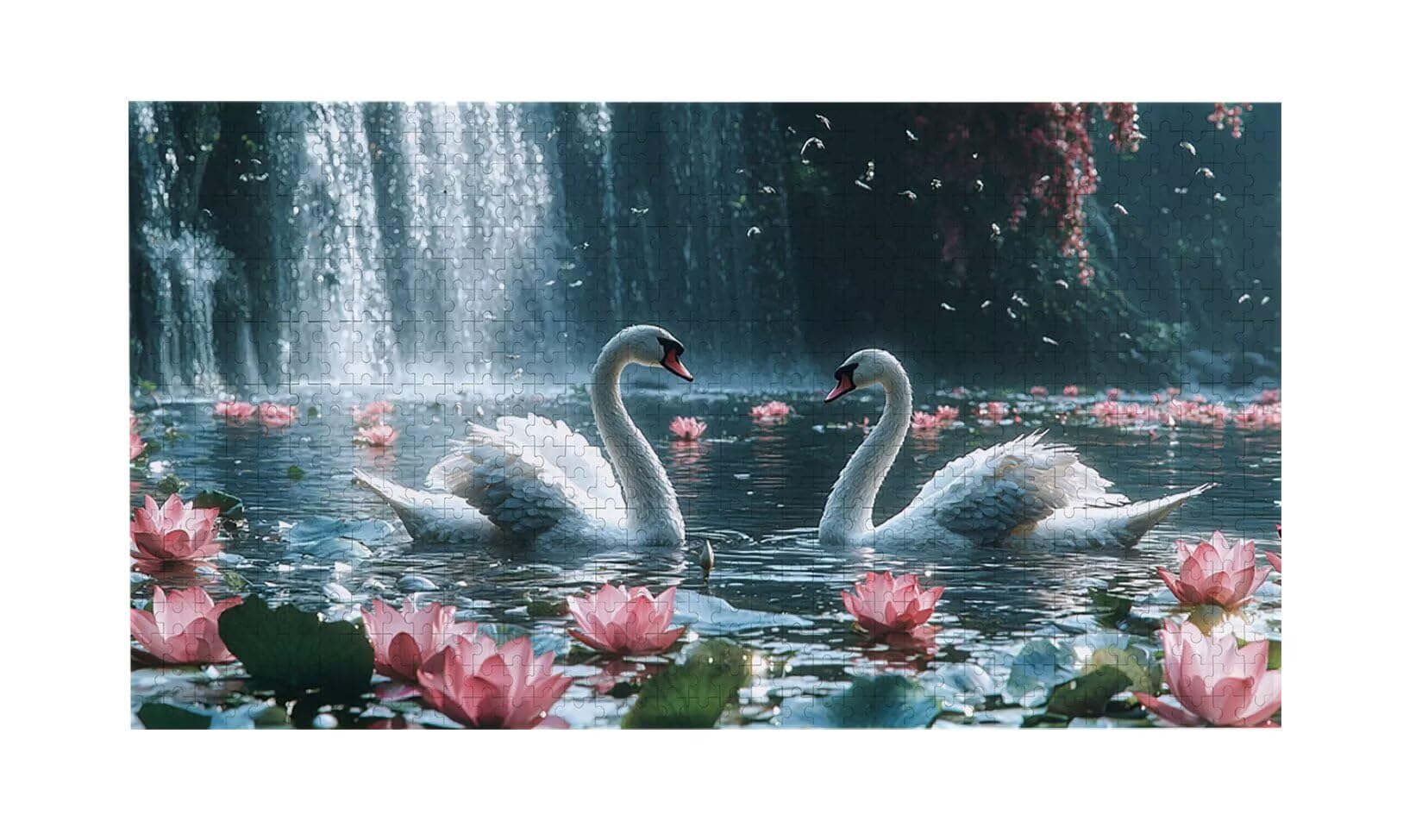 Puzzle para Adultos 1692 Piezas, Cisne de Loto Puzzle, Difícil, Desafiante, Rompecabezas Encajan Perfectamente, Letras en la Parte Posterior, sin Polvo, Regalo para Personas Mayores (179x31cm) v-332