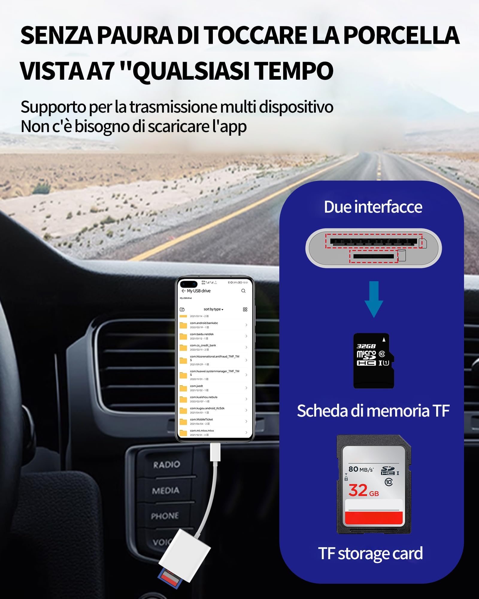 Adattatore USB C Lettore di Schede SD e Micro SD (2in1)Per Apple Per iPhone16 15 Per IPad MacBook Compatibile per Samsung Esterna da Fotocamera Card Memoria Trasferire Dati da Macchina Fotografica TF