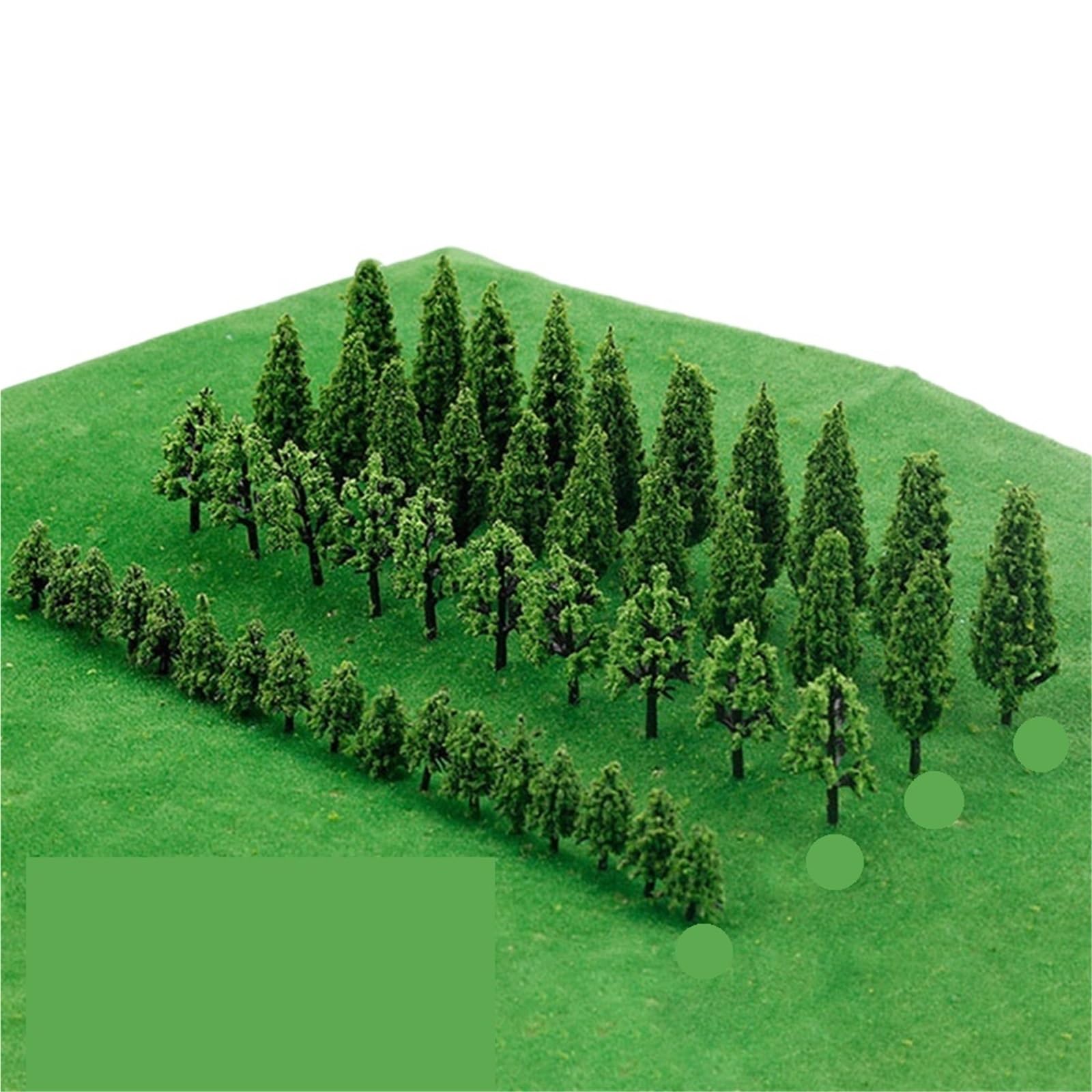 DUNSBY Model Trees 50pcs Miniature Trees Model Train Railroad Scenery Landscape Scale Accessories DIY Architectural Sand Table Models(Color-01)