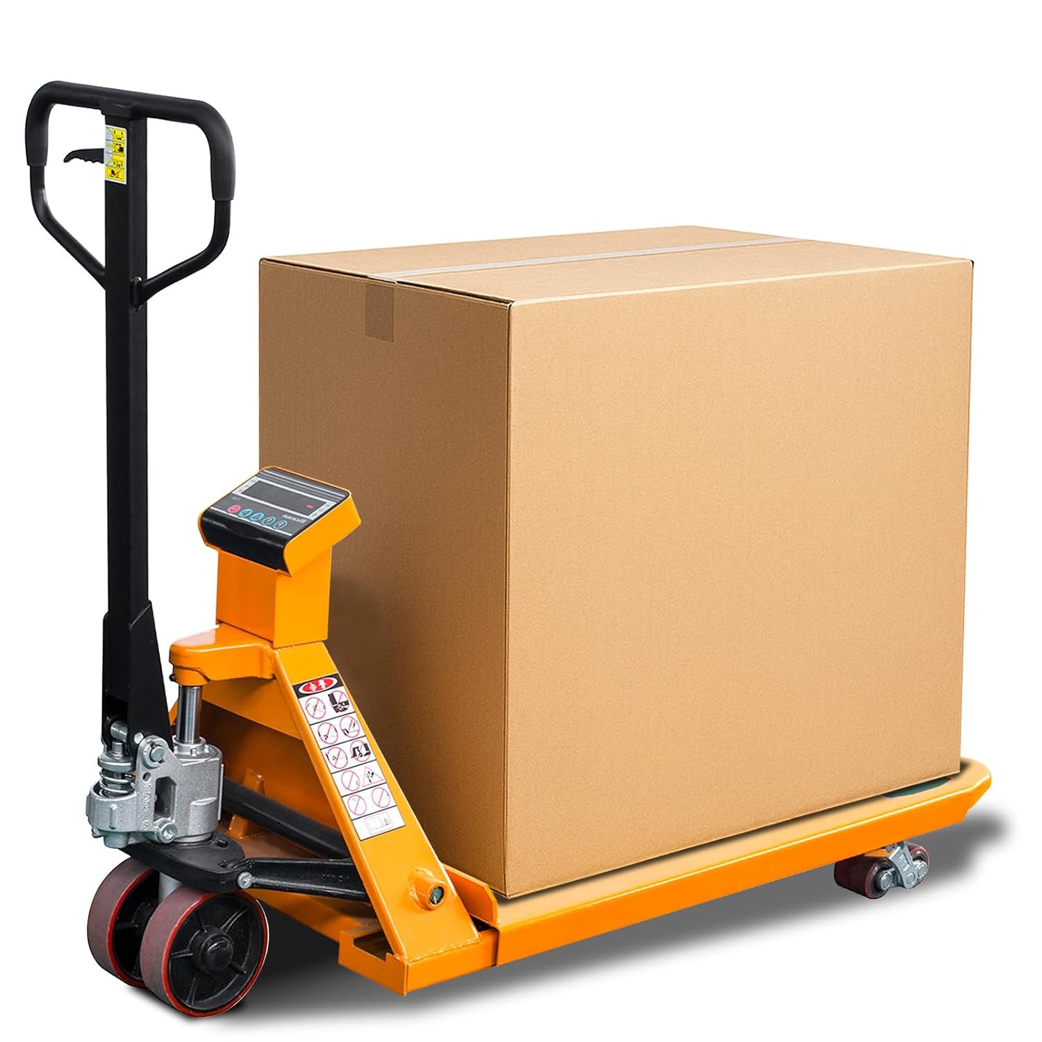 UNISOAR Scale Pallet Jack 4400Lbs Capacity, 45" x 27" Forks, Lb/Kg Switchable Electronic Scale Hydraulic Hand Pallet Truck, for Warehouse, Supermarket, Logistics Center