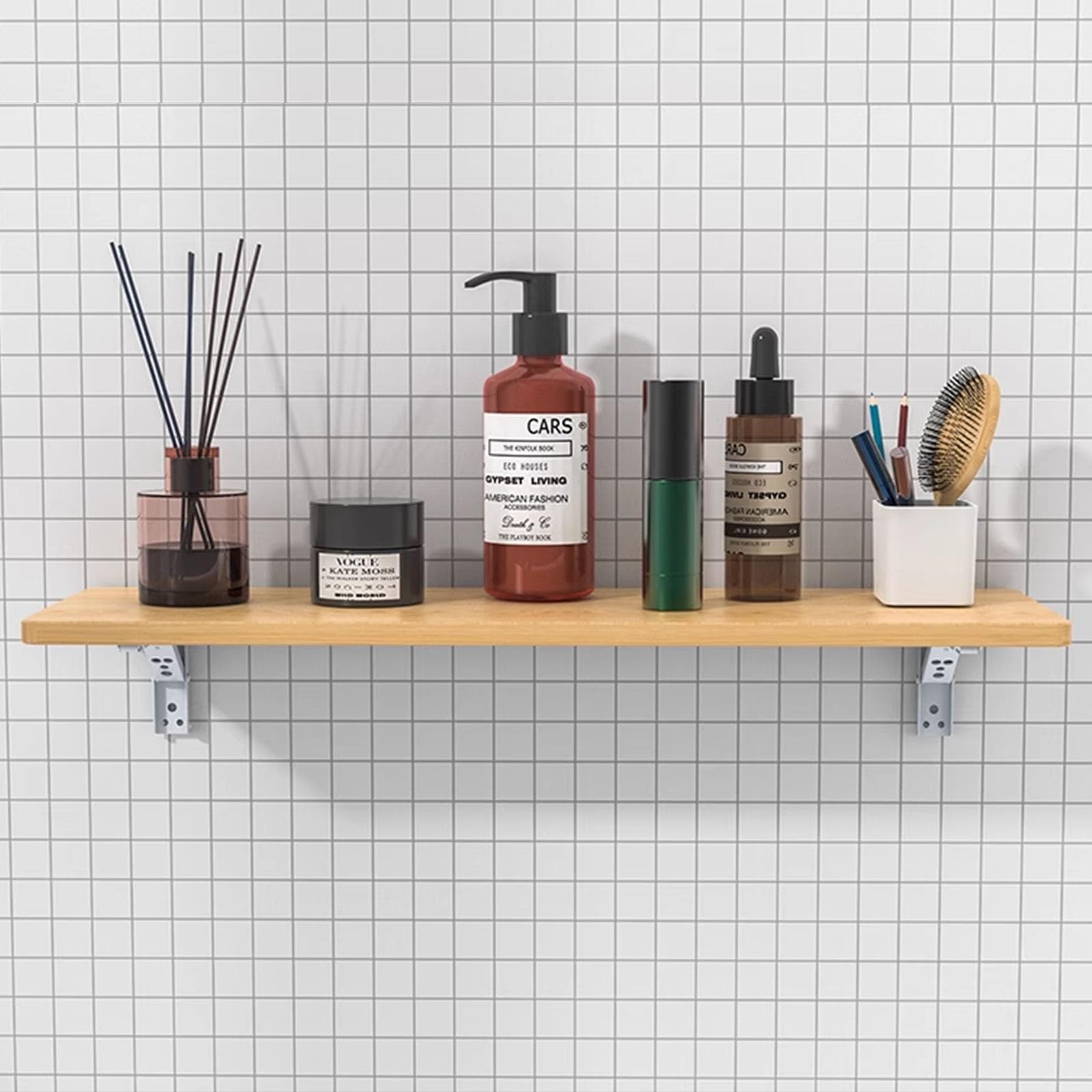 Scrivania Pieghevole A Muro, Tavolo Ribaltabile In Legno P2, 80x59x45 Cm, Grigio, Per Piccoli Spazi, Lavanderia O Ufficio Domestico - 2