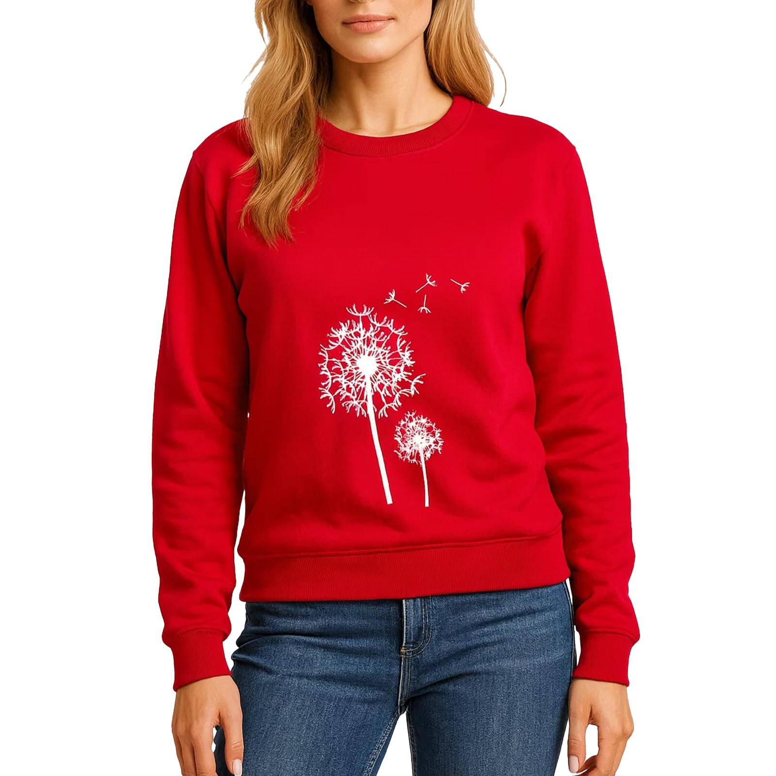 Sudadera para mujer, cuello redondo, manga larga, cómoda, holgada, informal, para primavera y otoño — view 6
