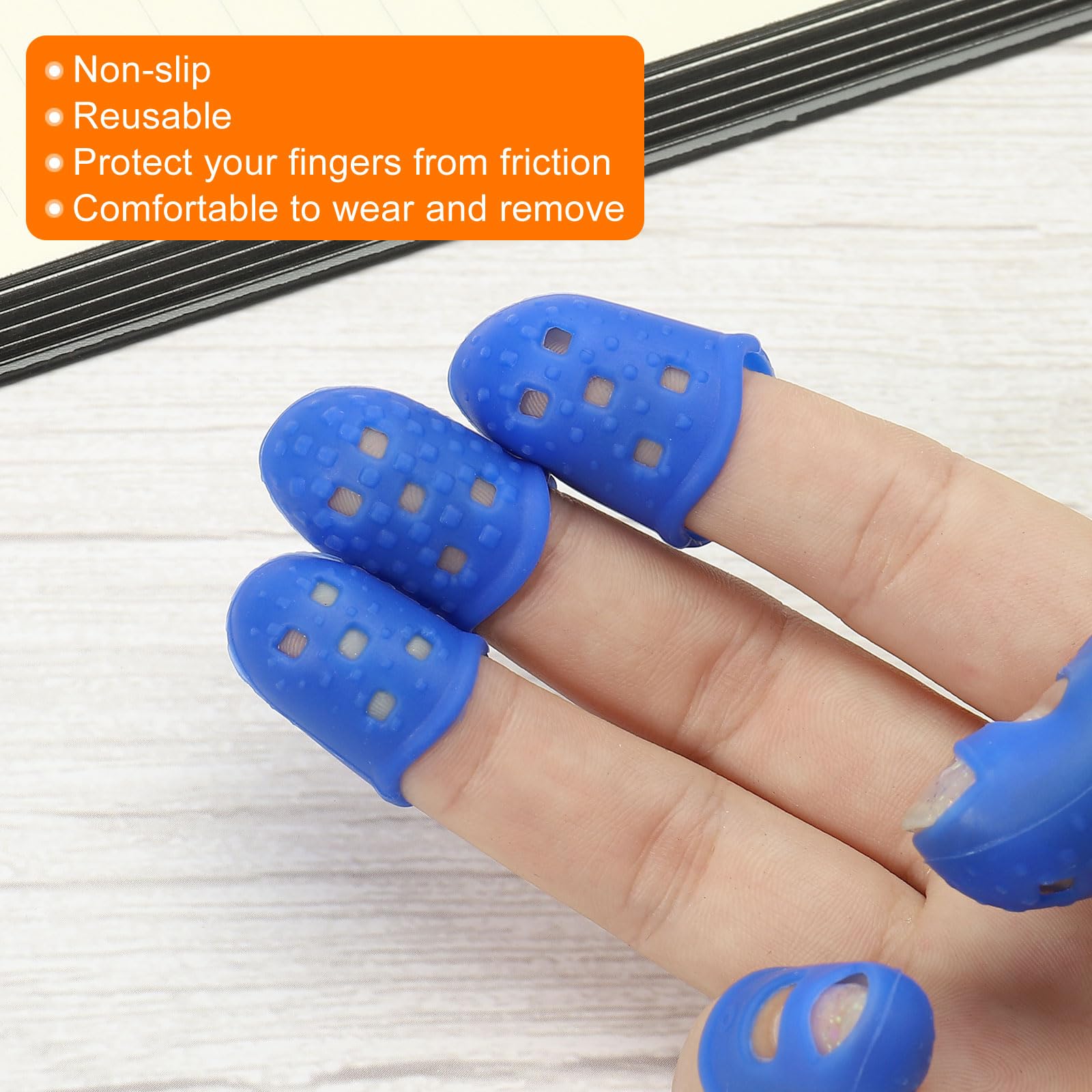 20 Embouts Doigts En Silicone Antidérapants - 29mm | Pour Guitare, Triage Papier, Couture