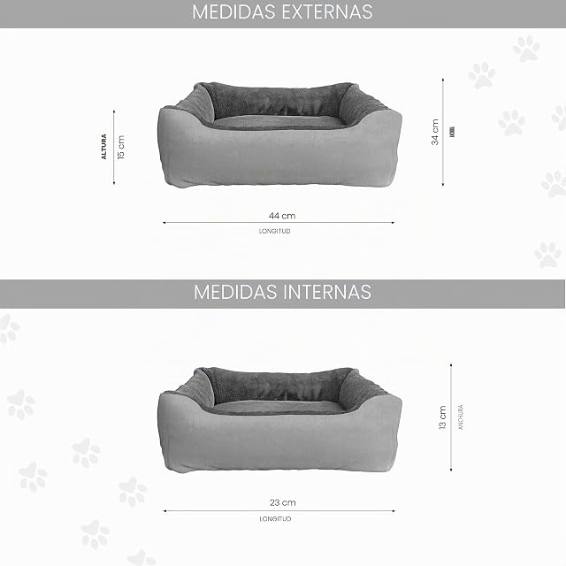 Foto 5 de 5 de Italian Bed Linen Cama para Perros y Gatos Love, Reversible de Color Liso para Las 4 Estaciones, Cama de Tela…
