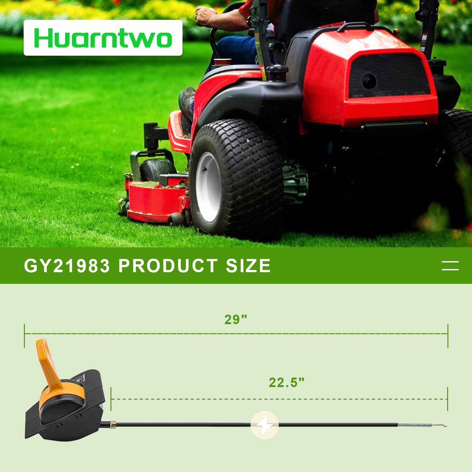 GY21983 - Cavo acceleratore compatibile con John Deere 107S, D100, D105, D110, D120, X105, X115R, X125, X145, cavo push pull