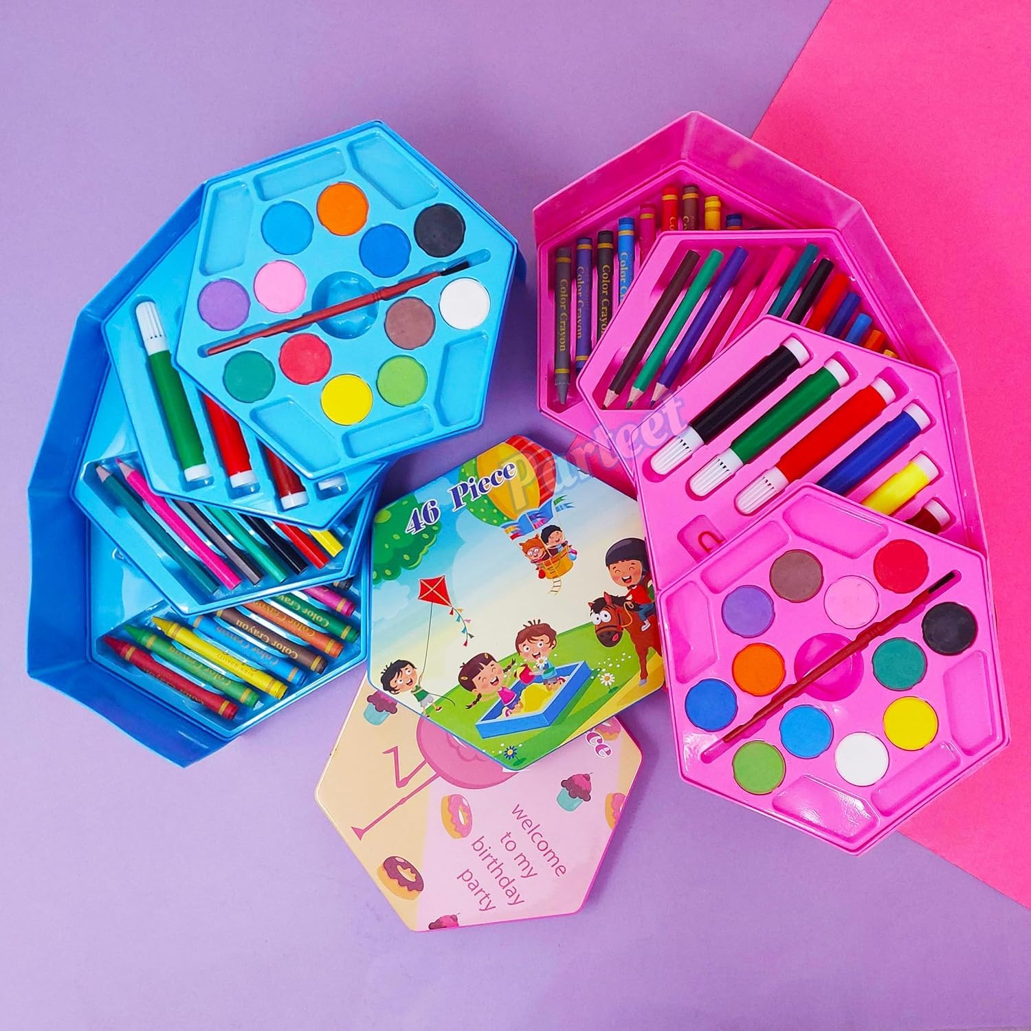 DARKFISH Art Set, Art Box,Art Kit, Kids Painting Set for Kids, Box with Colour Pencil, Crayons, Water Colour, Sketch Pens 2