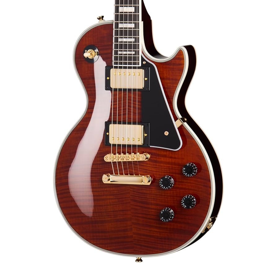 Amazon.com: Epiphone EXCLUSIVE Les Paul Custom Figured, Root