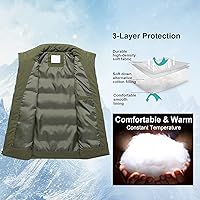 Vista 4 de Chrisuno Chaleco de esquí acolchado de invierno ligero para hombre, ropa de abrigo plegable