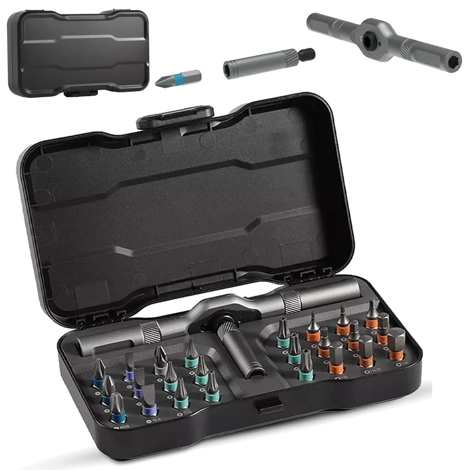 Set di cacciaviti fai da te, 24 in 1, a cricchetto magnetico, multifunzione, con manico rimovibile, per riparazioni domestiche ed elettroniche