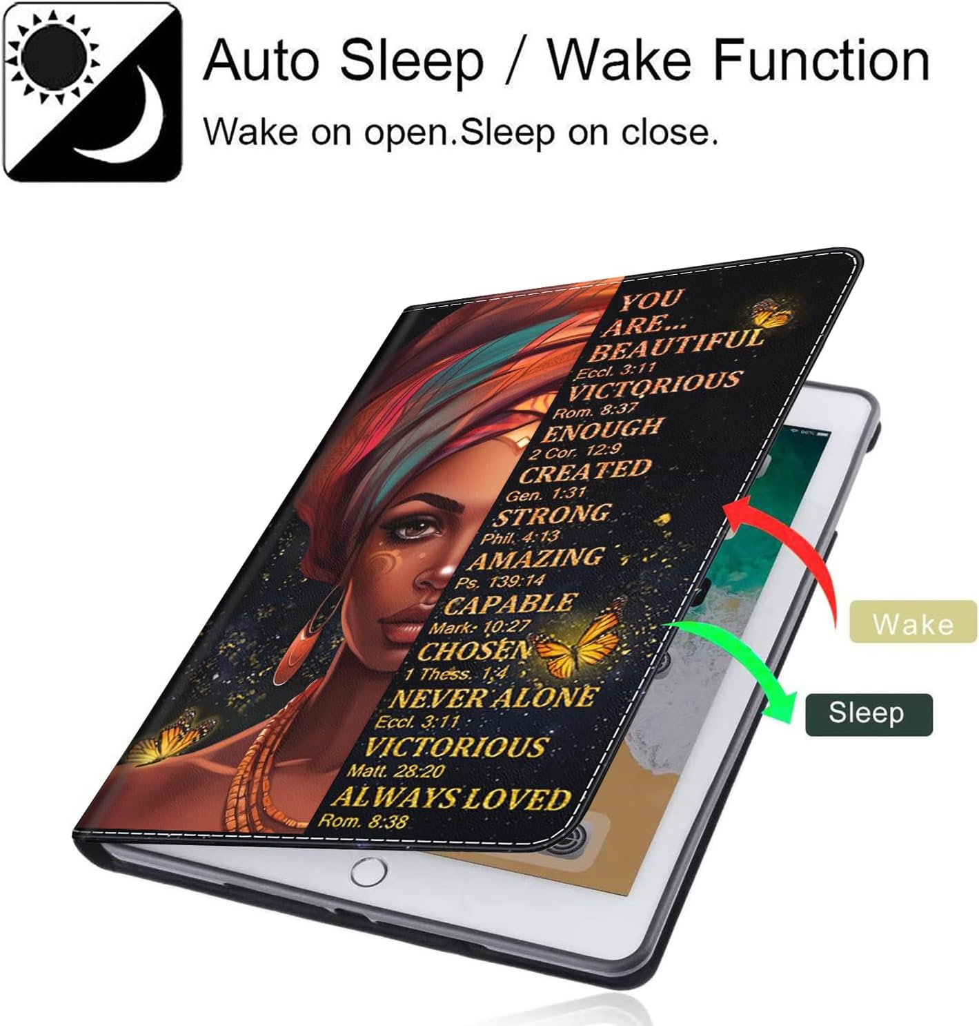 Case for All-New Amazon Kindle Fire HD 8 & 8 Plus Tablet (12th Generation/10th Generation, 2022/2020 Release) 8, Durable Shockproof Protective Cover，African American Women Inspirational Quotes