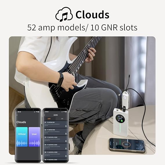 MOOER Prime P2 Intelligent Guitar Multi Effects Pedal Headphone Amp Pedal with F4 Wireless Footswitch Controller, App Editor, Clouds Share