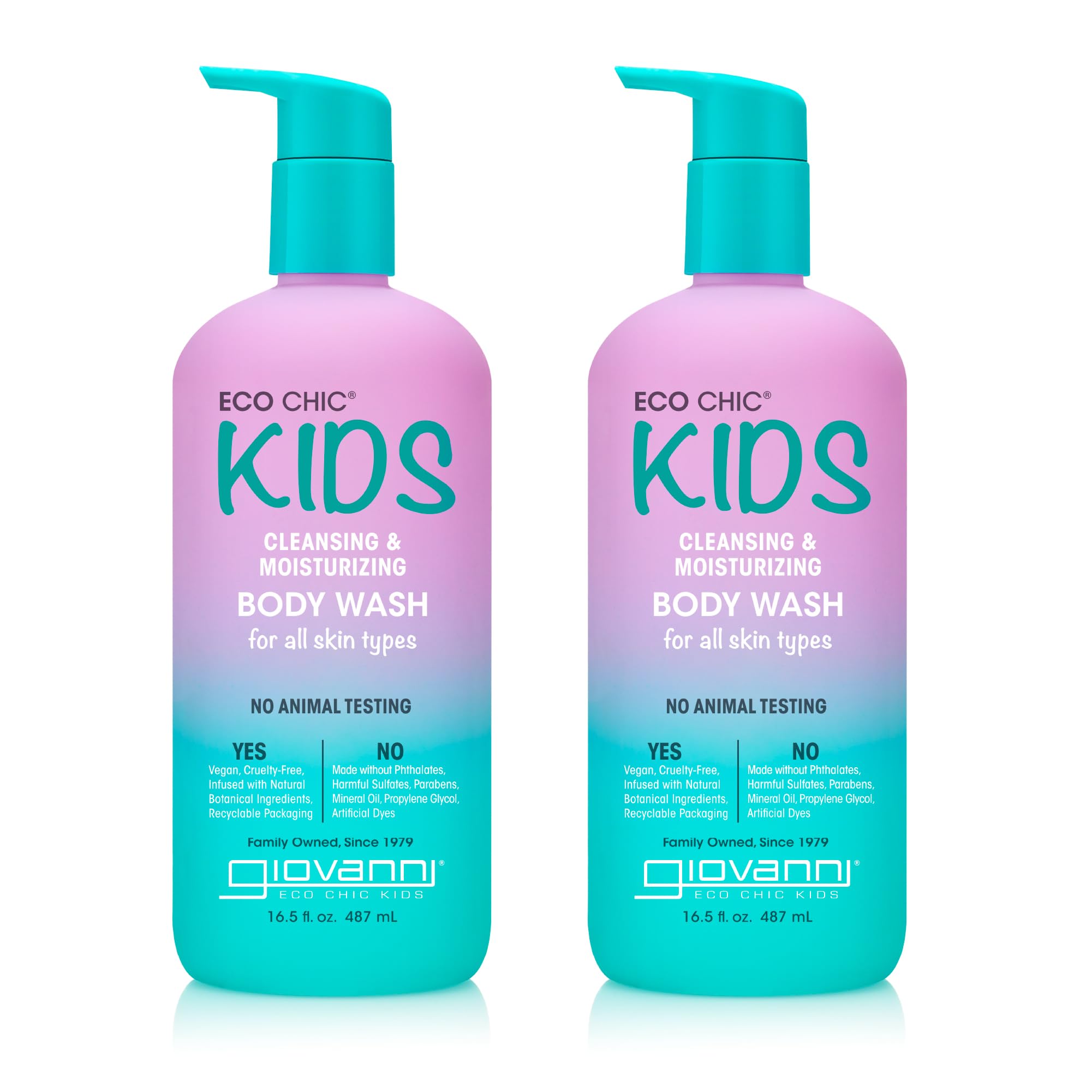 Eco Chic KIDs Cleansing & Moisturizing Body Wash - Kids Body Wash, Kids body Wash Sensitive Skin, Kids Soap And Body Wash, Kids Sensitive Body Wash, For All Skin Types - 16.5 Fl Oz (Pack of 2)