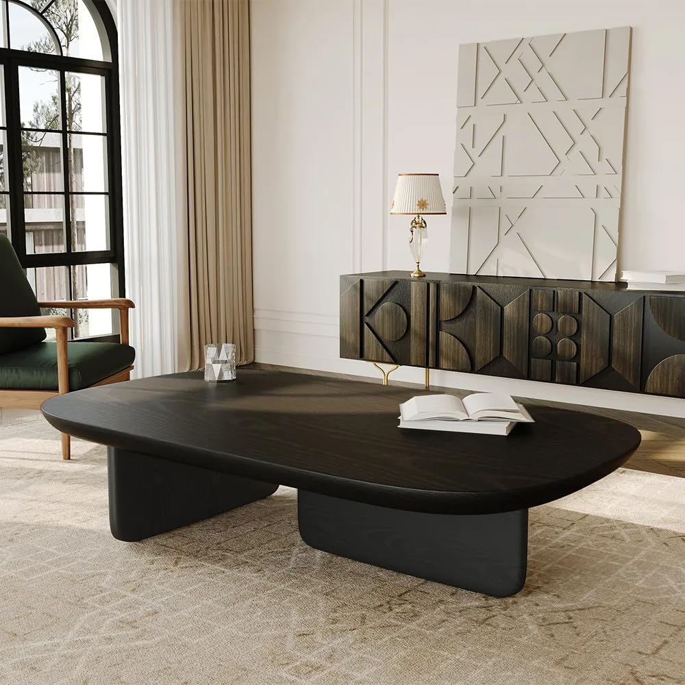 HMH Modern Style Coffee Table | Solid Wood Coffee Table | Living Area, Hotel & Restaurant Use | Mango Wood Table (Black)