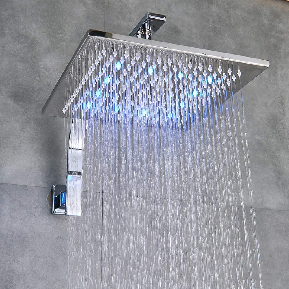 System prysznicowy z oświetleniem LED, kolumna prysznicowa, pojedynczy uchwyt, zestaw prysznicowy z deszczownicą, chromowany strumień masujący SPA, baterie prysznicowe, p,8 Inch Head Style