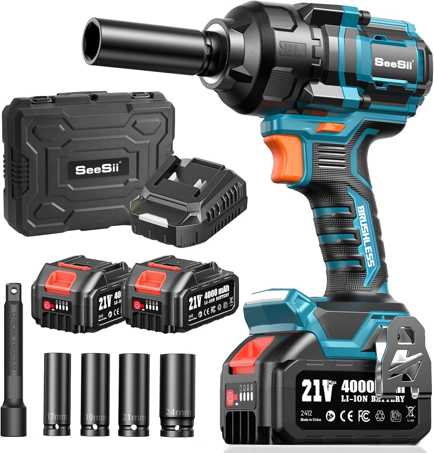 Seesii Impact Wrench 886 Ft-lbs(1200N.m)