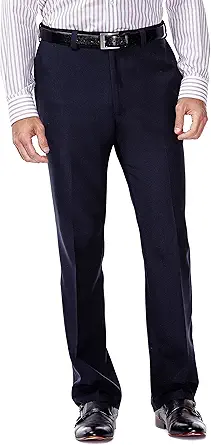 Haggar Men's ECLO Repreve Stria Flat Front Dress Pant