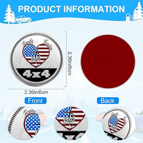 Miniatura 2 de Faith - Calcomanías y calcomanías para automóvil de 4 x 4, insignias de metal 3D compatibles con vehículos Jeep Wrangler, camiones y SUV