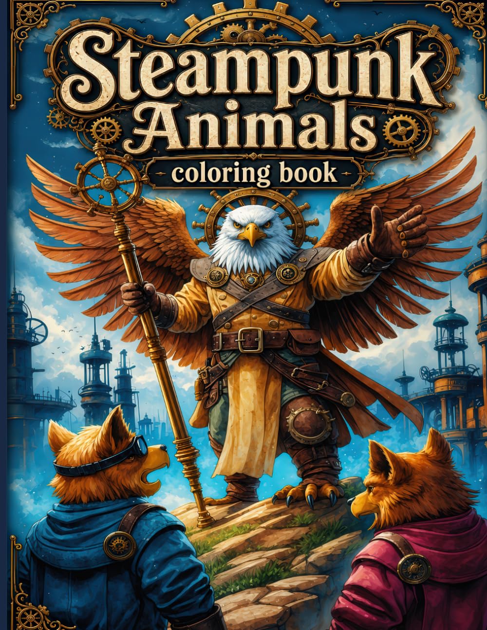 Steampunk Animals Coloring Book For Adults And Teens: Mechanical Warrior Beasts for Creative Relaxation.
