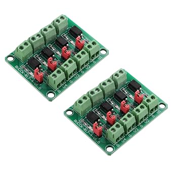 2PCS PC817 4 Channel Optocoupler Isolation Board Voltage Control Converter Adapter Module 3.6-30V Driver Photoelectric Isolated Module PC 817