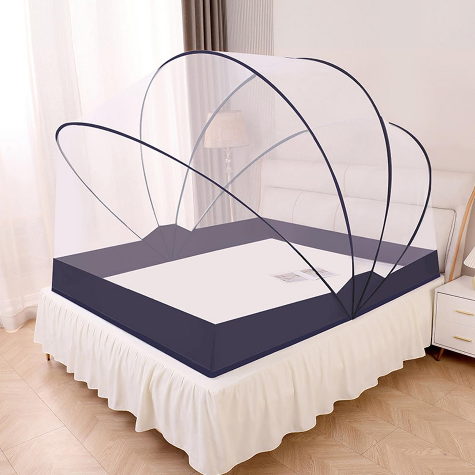 Rete da appendere – Rete da appendere per letto, rete per baldacchino trasparente per letto | baldacchino per letto pieghevole per ragazze e rete trasparente 75 x 63 x 53 pollici, decorazione