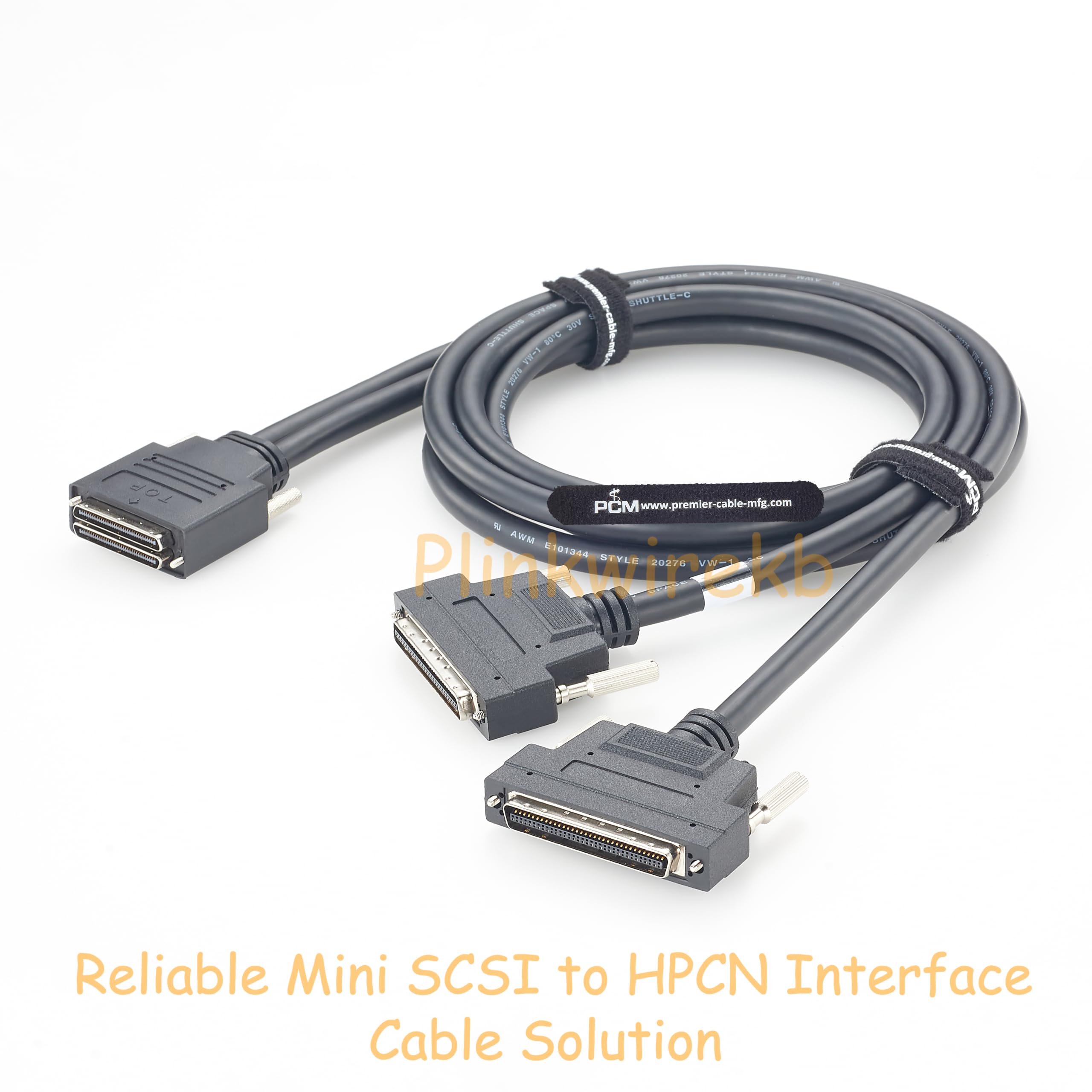 Câble mini SCSI 2S 68 broches 1,5 m mâle vers 2 x HPCN 68 broches mâle SCSI câble de données blindé UL20276 30AWG 34P pour ordinateurs industriels, appareils de stockage et systèmes de