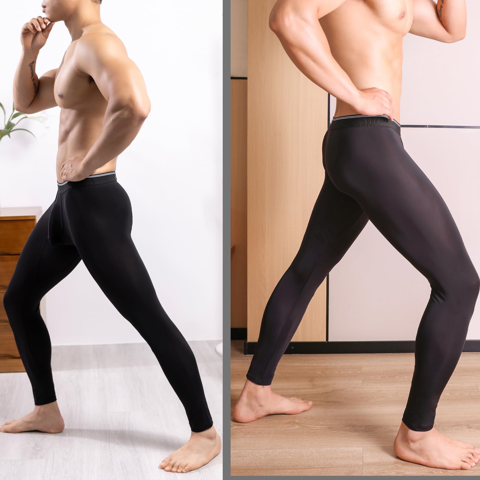 Pantalon de compression pour homme, long, legging, pantalon de course, respirant, sous-vêtement fonctionnel, collant double poche, sous-vêtement éléphant