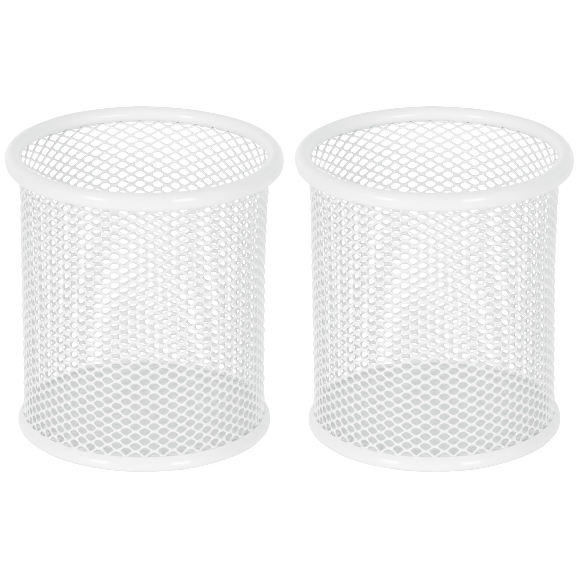 Pot de crayon blanc à motifs fleurs pour décorer et ranger le bureau de maison