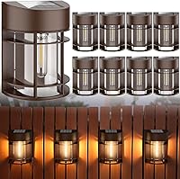 Vista 13 de Luces Solares de Valla, 8 Piezas de Luz de Cubierta Alimentadas por Energía Solar, Luces Solares Impermeables para Exteriores Decorativas