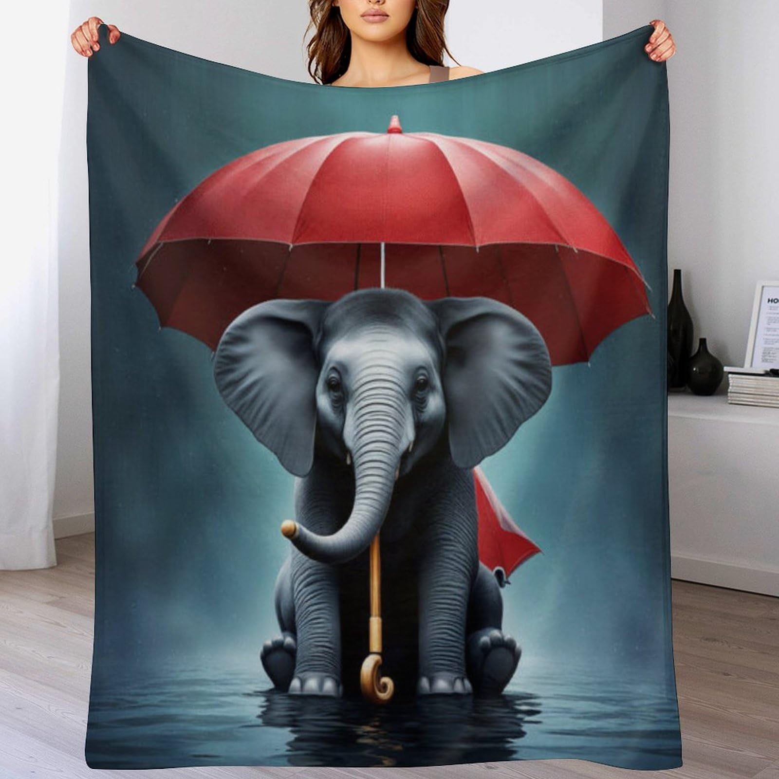 Couverture canapé éléphant contre le froid plaid flannel grand et chaud 180x200