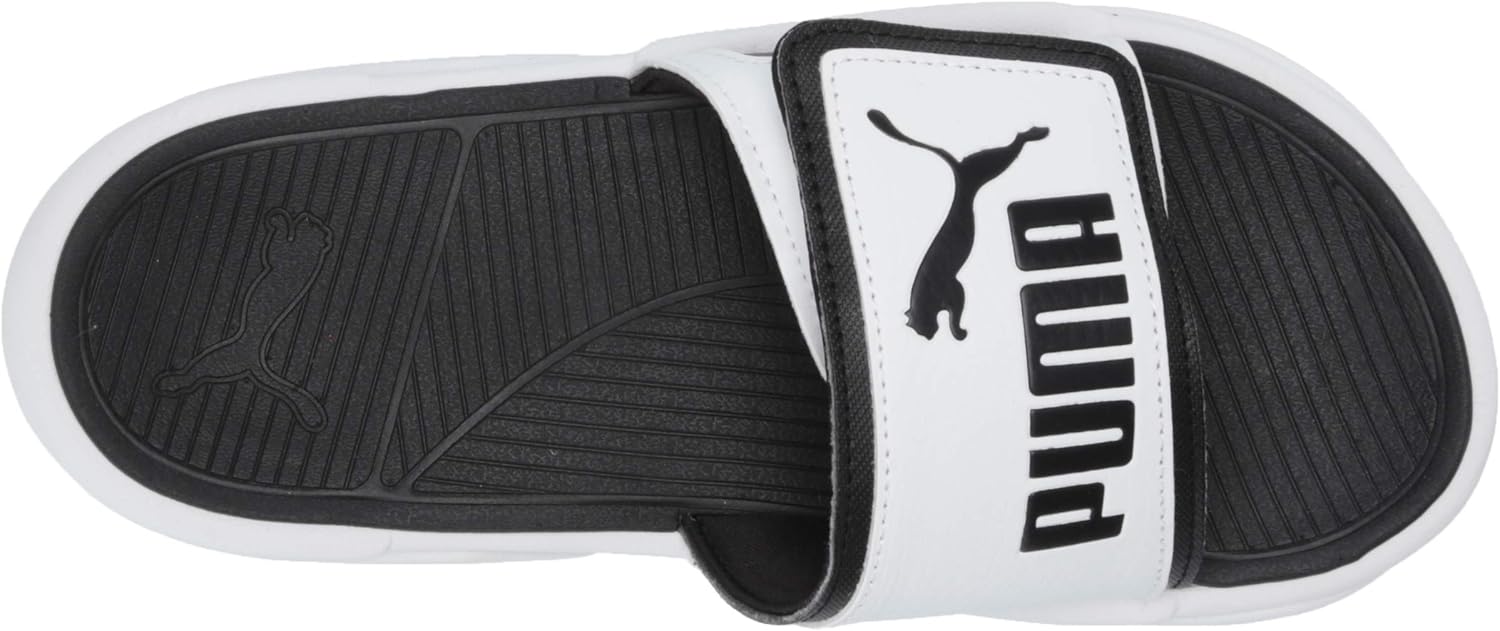 PUMA Unisex-Adult Royalcat Slide Sandal 15.5 Women/14 Men White/Black