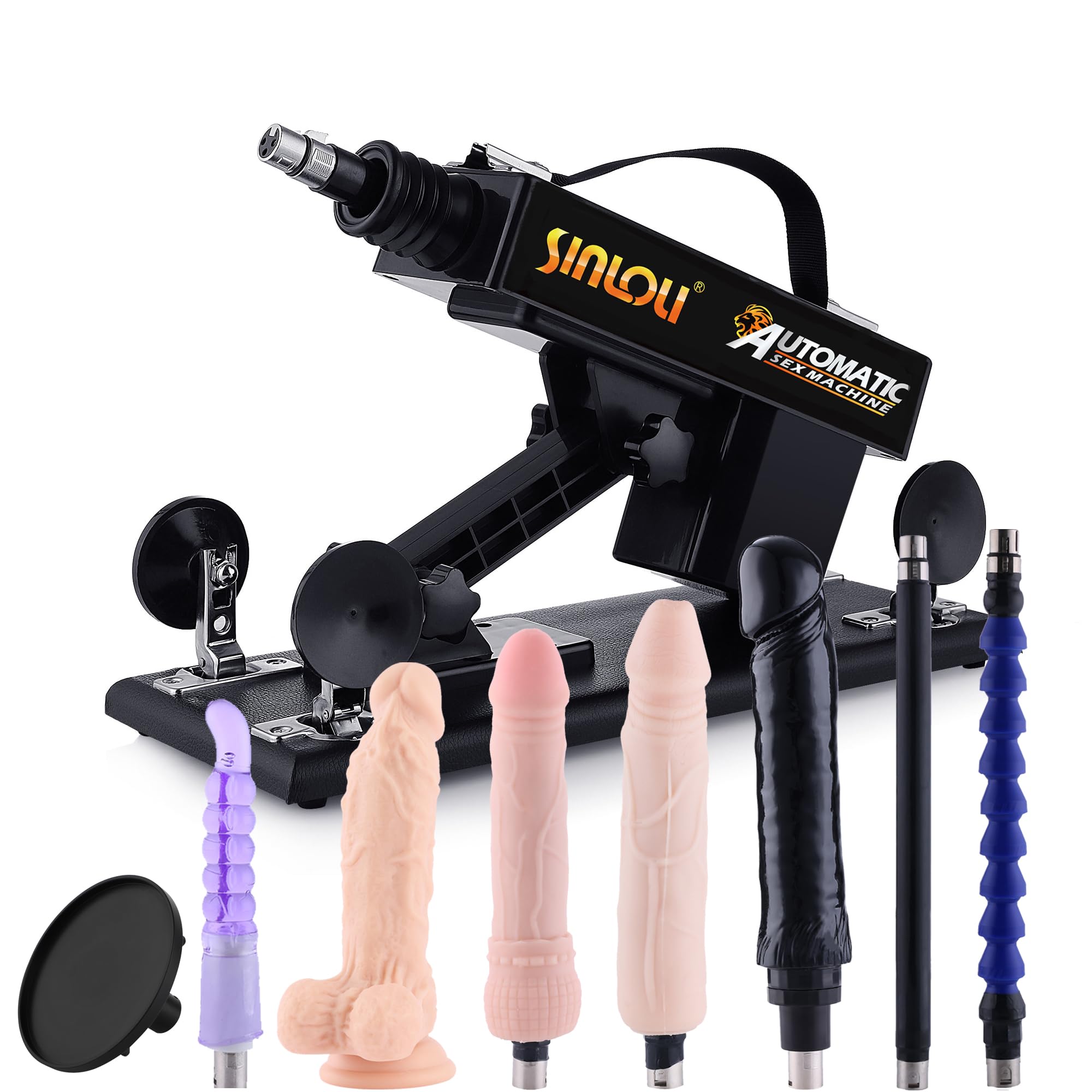 Sex Machine Fucking Machine Interfaccia 3XLR con 8 accessori Diametro 8,9 cm Love Machine Adapter Giocattoli adulti del sesso per le donne Orgasmo anale della vagina