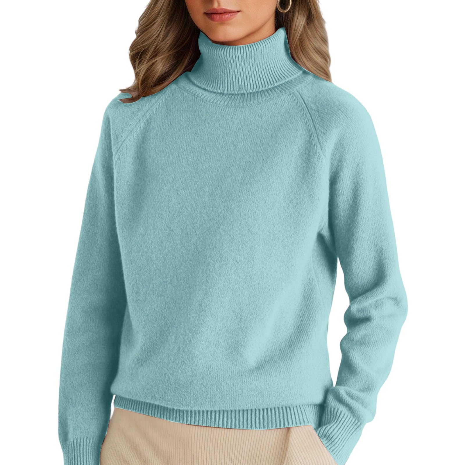 Womens Cable Knit Turtleneck Sweaters Fall Winter Long Sleeve Chunky Knitted Trendy Pullover Tops