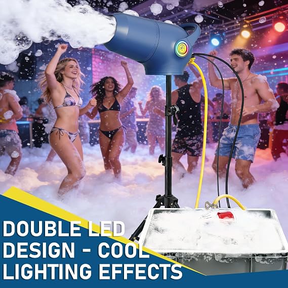 Party Foam Cannon, 3 Modes Foam Machine for Party, Adjustable Wind Speed Detachable Front Barrel, Foam Making Machine for Garden Backyard Pool Indoor (Foam Machine - Enhanced Version)