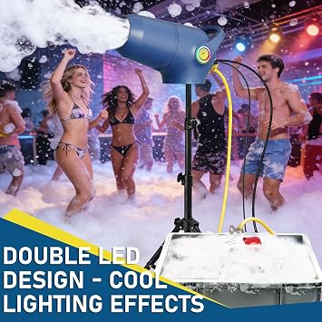 Party Foam Cannon, 3 Modes Foam Machine for Party, Adjustable Wind Speed Detachable Front Barrel, Foam Making Machine for Garden Backyard Pool Indoor (Foam Machine - Enhanced Version)