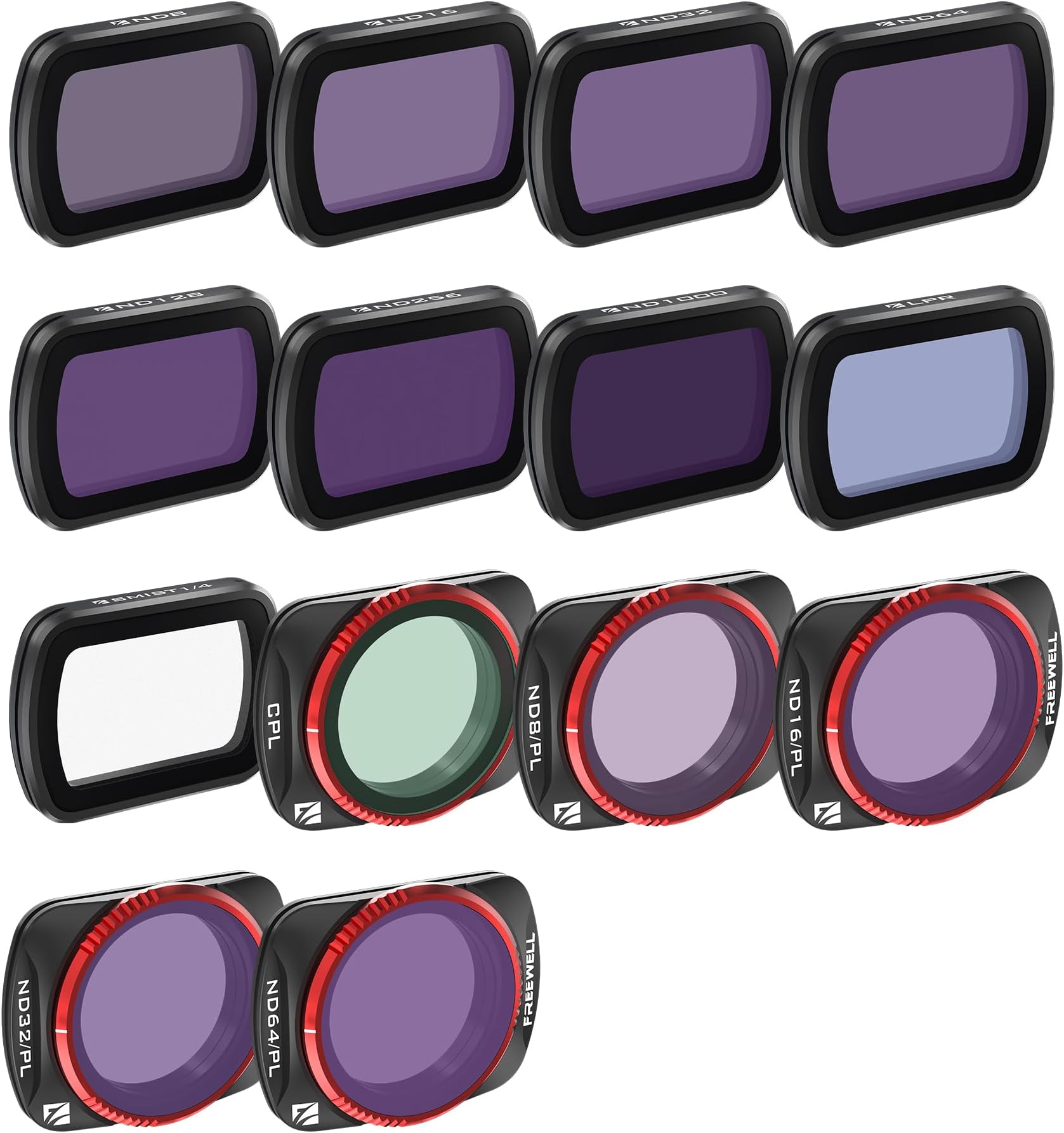 QuickSwap ND, ND/PL, CPL, Snow Mist 1/4, Light Pollution Filters Filter 14Pack Mega Kit for Osmo Pocket 3: Effortless Installation, Creative Freedom, Gimbal Compatibility