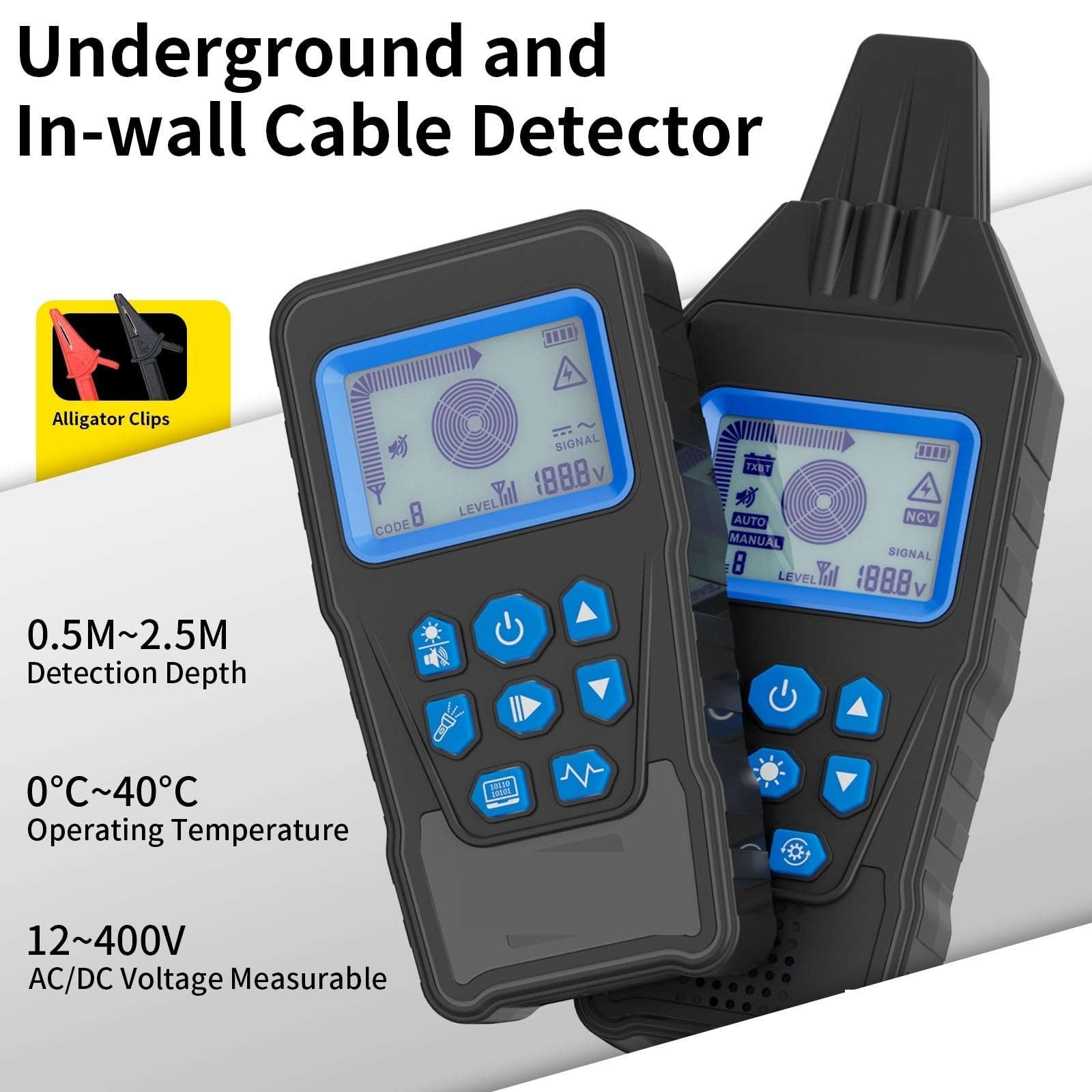 Tester for cavi sotterranei, localizzatore di anti-interferenza, ad alta e bassa tensione, rilevatore tubi(U630TX640RX-black)
