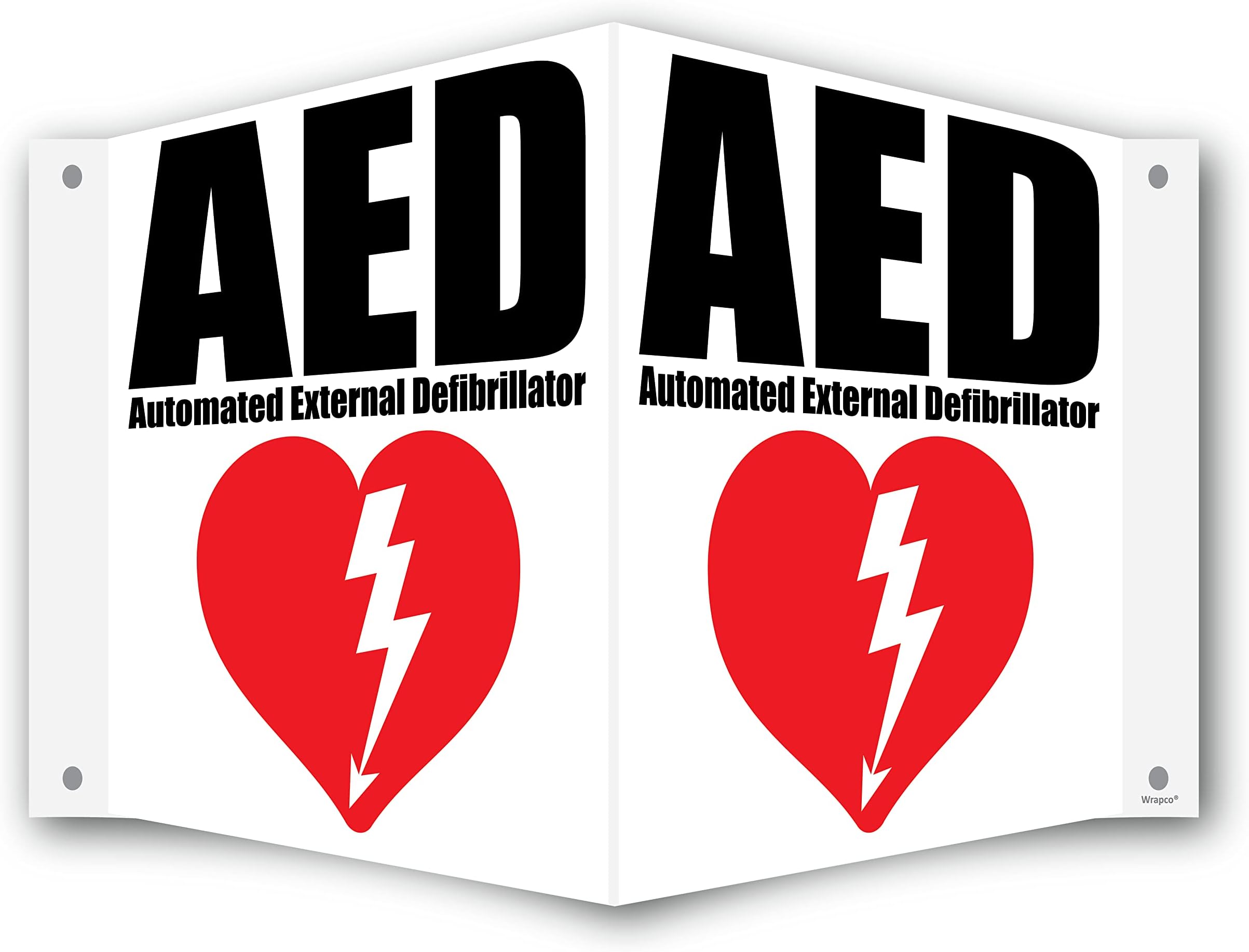 AED Sign 3D Projecting Location Inside AED Signs For Workplace or Wall