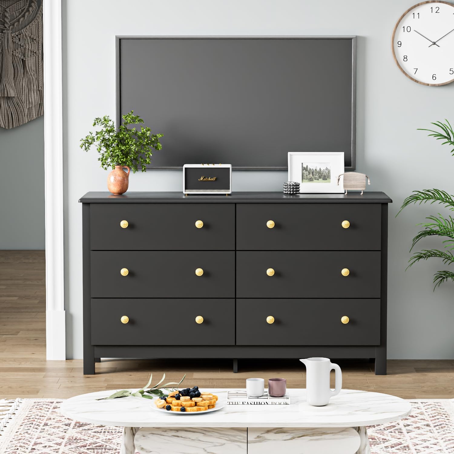 black dresser gold knobs The Perfect Little Black Dresser | Little House of Four