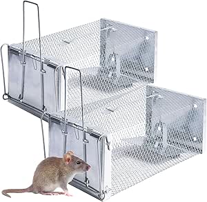2 Pack Live Animal Traps Cage for Mice and Chipmunks