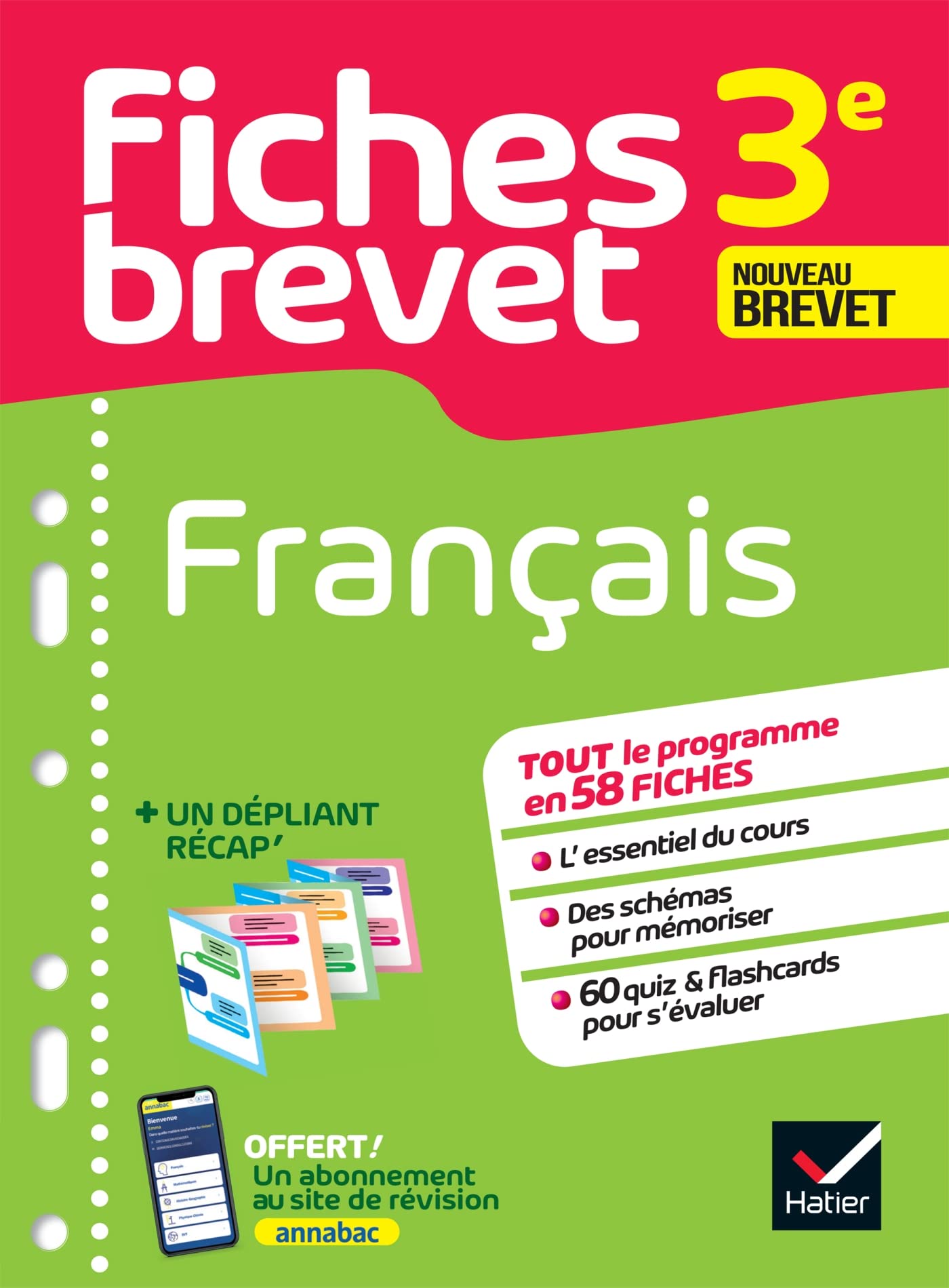 Fiches brevet - Français 3e Brevet 2025: tout le programme en fiches de révision détachables