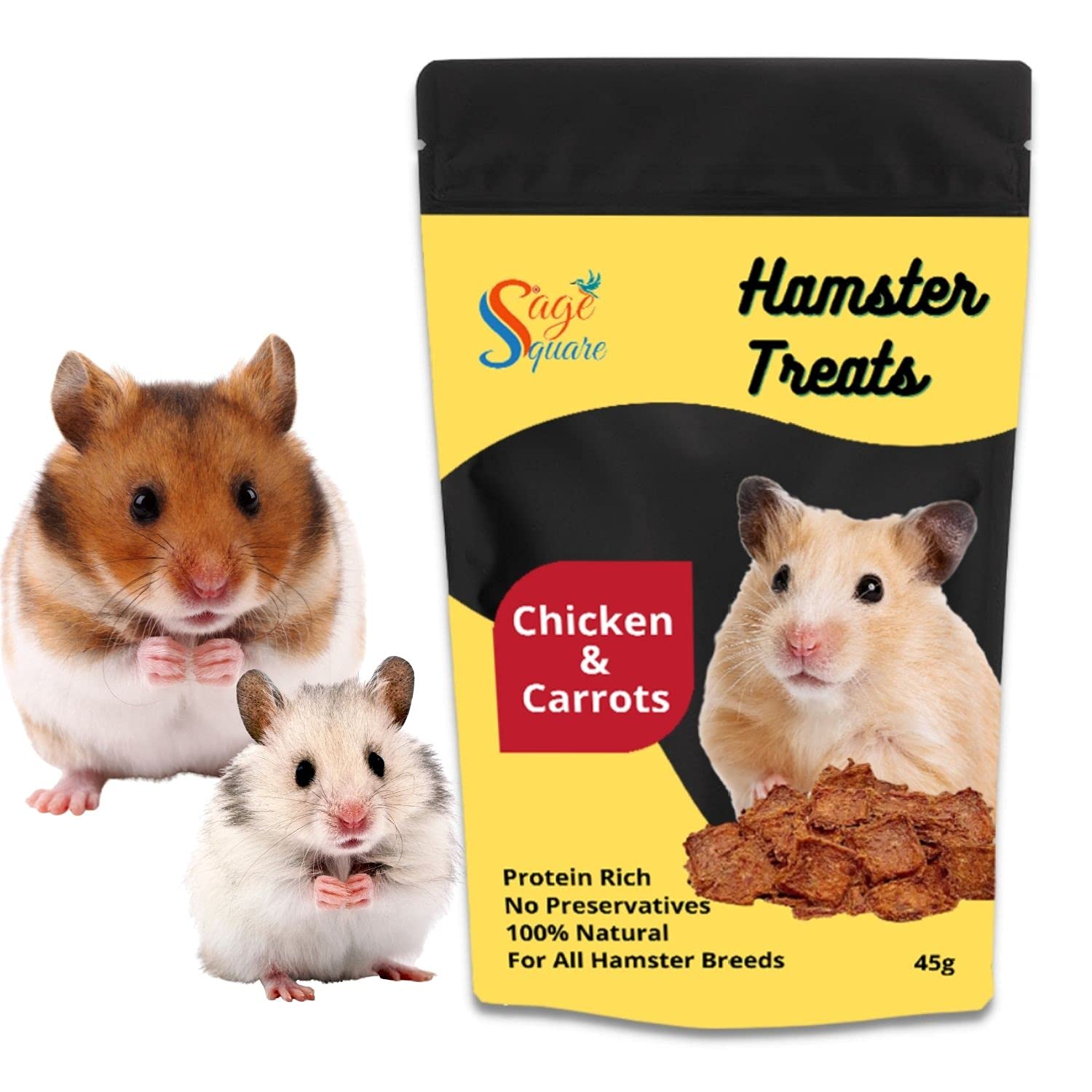 Sage Square Chicken & Carrot Hamster Treat, Crunchy Protein Rich Snack 45g (B092VX62C2) Amazon Price History, Amazon Price Tracker
