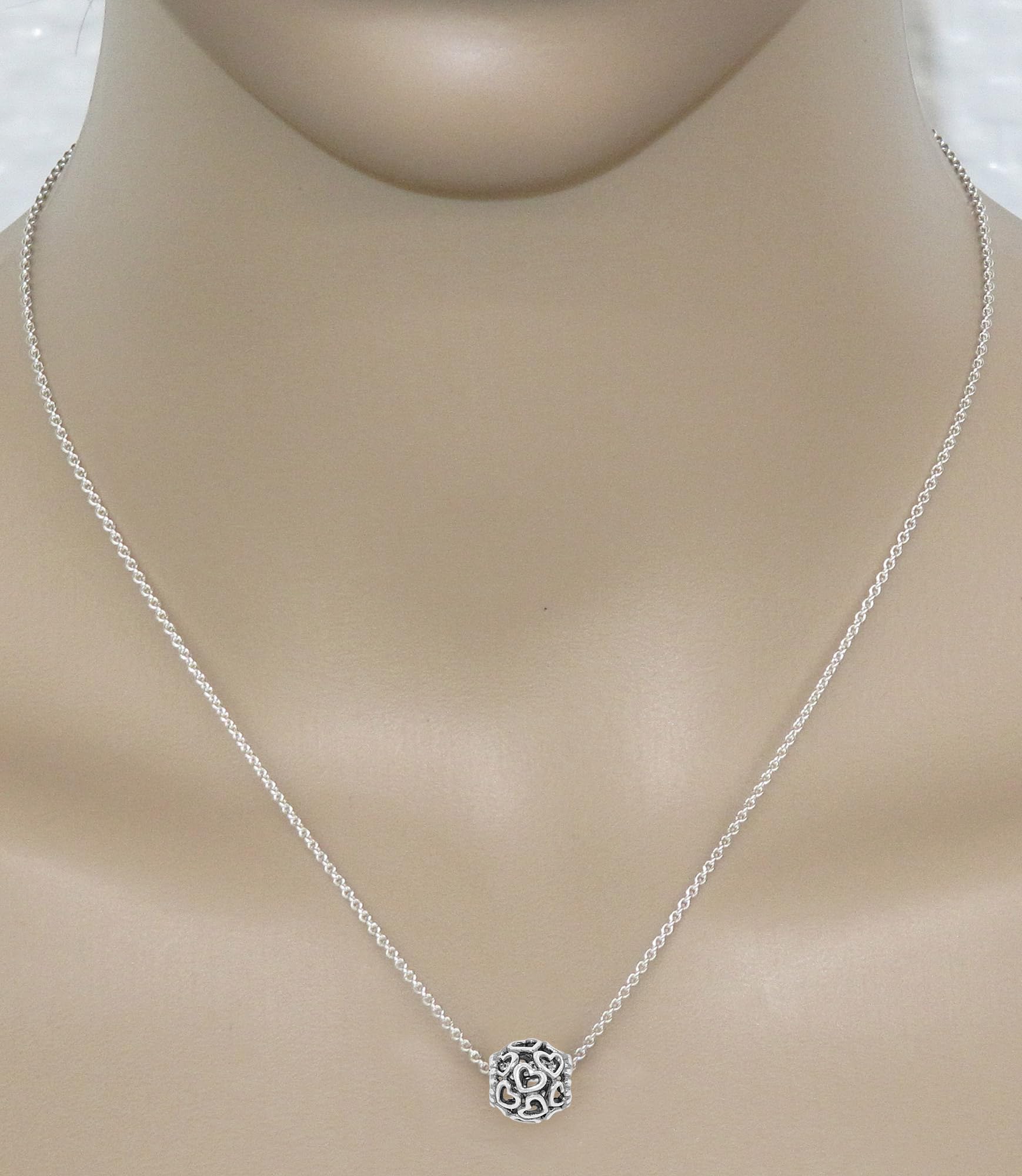 PANDORA Collana da donna argento sterling 925 79893 | Set regalo romantico: collana con ciondolo a forma di cuore, gioiello da donna, idea regalo romantica
