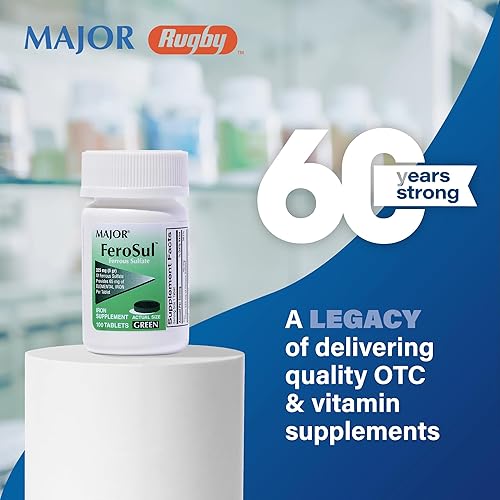 Miniatura 2 de Paquete de 3 FeroSul 325mg (5GR) recubierto de sulfato ferroso fácil de tragar 100 ct. tabletas (verde)