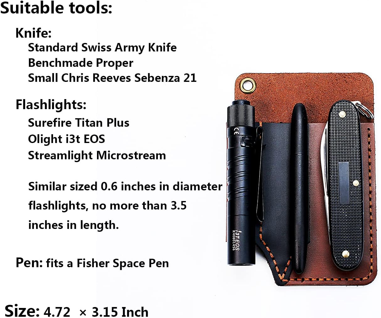 EASYANT Leather Pocket Organizer Handmade Multitool Sheath Accessories Leather EDC Pouch for Men - Image 2