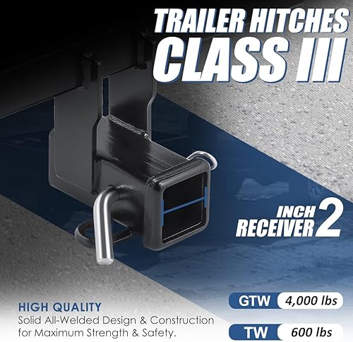 Miniatura 3 de Auto Dynasty Receptor y pasador de remolque trasero de 2 pulgadas de clase 3 compatible con Mazda CX5 2013-2023, recubrimiento en polvo negro