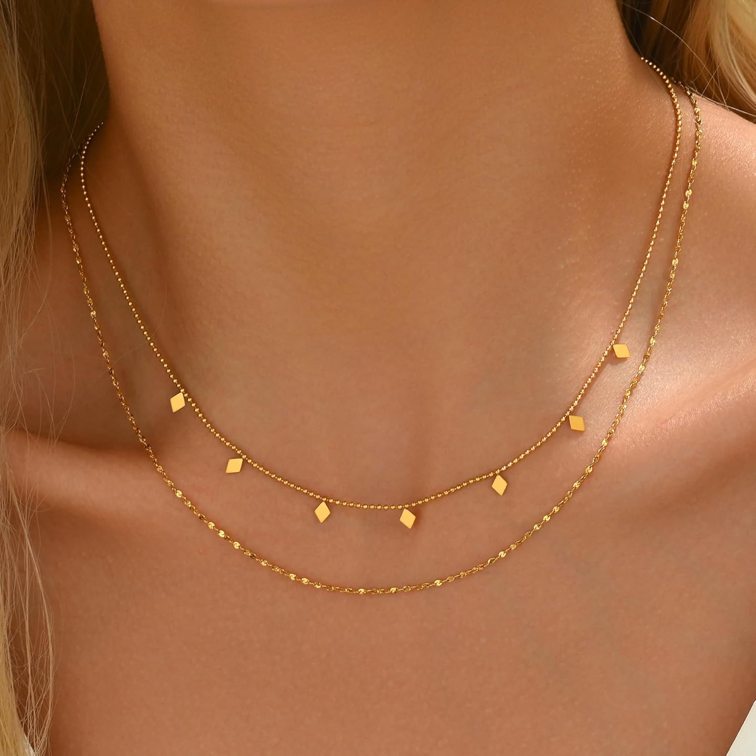 18K Gold Plated Star Cross Heart Charm Choker Necklace for Women Dainty Layered Lip Chain Necklace Stainless Steel Trendy Jewelry Christmas Gifts - Image 3