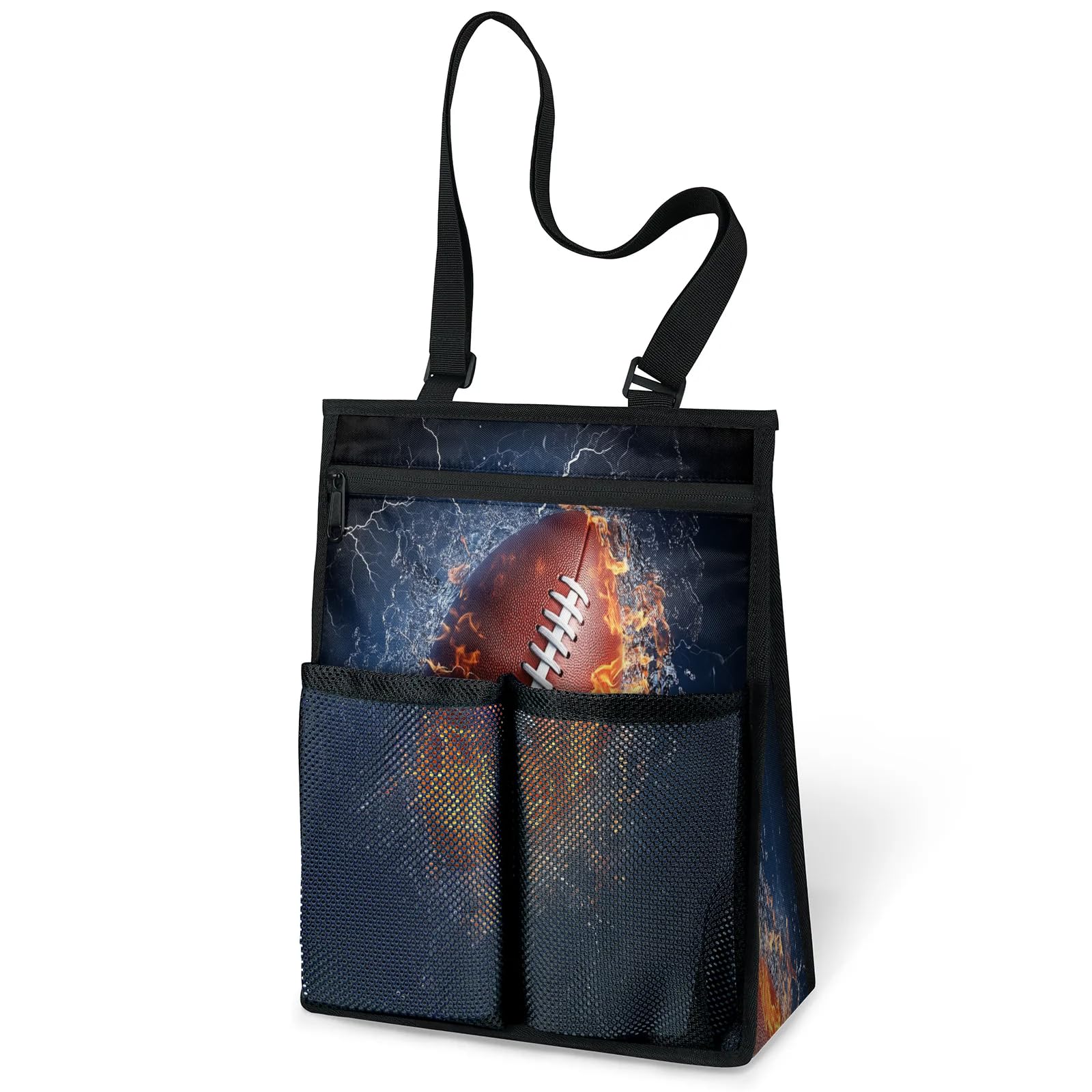 Ourtheme Water Fire Sports Football Portable Shower Bag for Travel Gym Camp Beach Tote Shower Caddy Bags Hanging