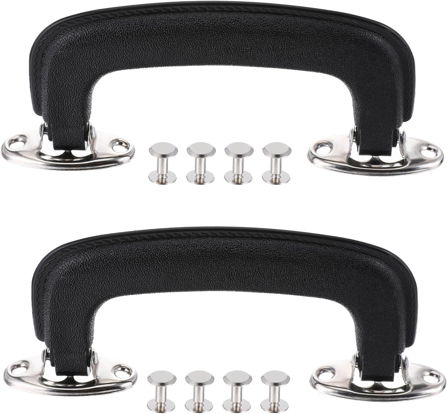 2 Pcs Luggage Handles, Pull Handles, Antique Suitcase Side Holder, Plastic Luggage Handle, Suitcase Case Replacement Handle with Screws for Handbag, Briefcase, Guitar Case, Toolbox (Black)
