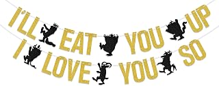 I'll Eat You Up I Love You So Banner Wild Birthday Party Decorations Baby Boy Wild One Party Decoration Boy 1st Birthday Party Supplies Black