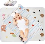 Bopika Changing Pad Liners 3PCS Baby Changing Mat Waterproof Portable Absorbent Soft Cotton Changing Table Cover for Home and Travel (Khaki)